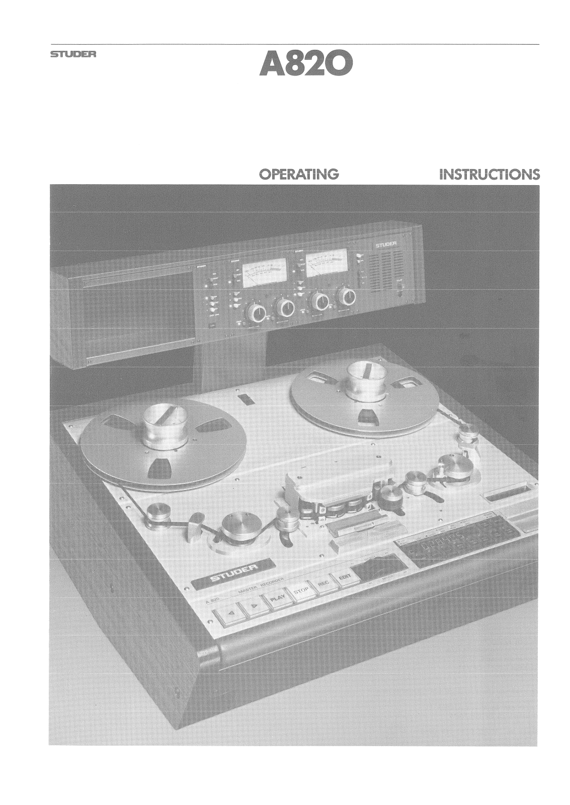 Studer A-820 Owners manual