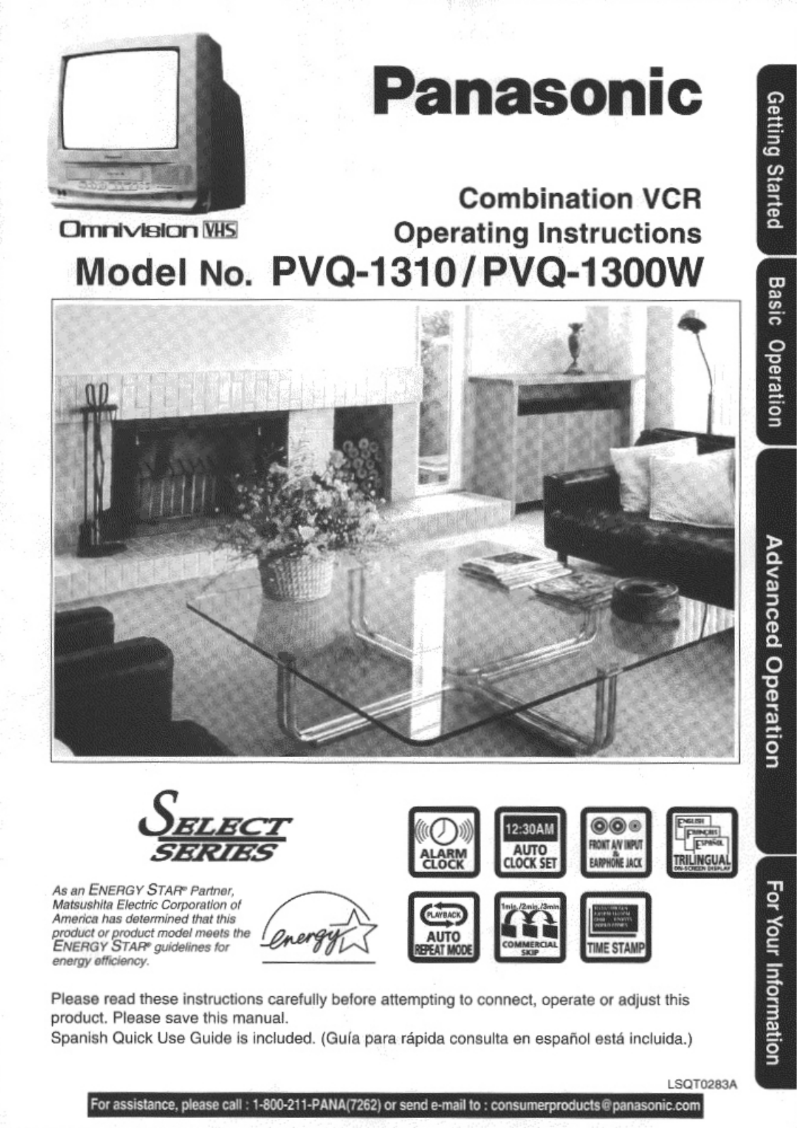 Panasonic PV-Q1300W User Manual