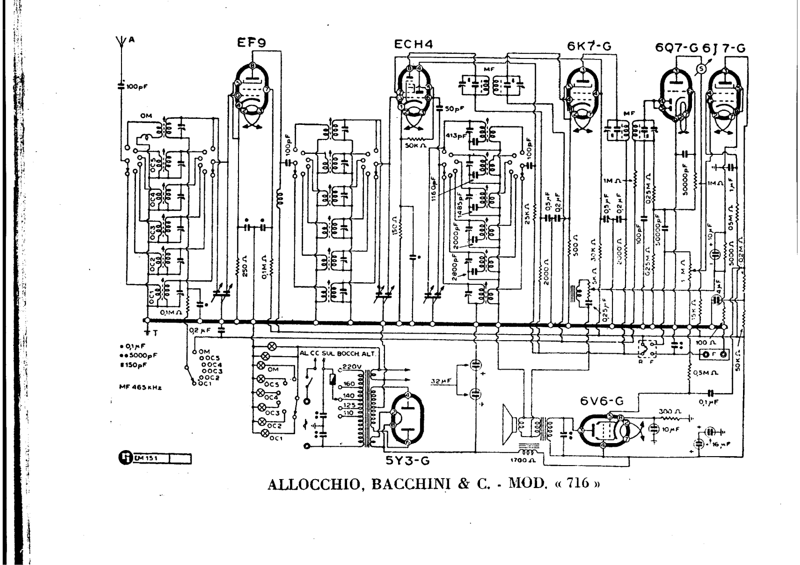 Allocchio Bacchini 716 schematic