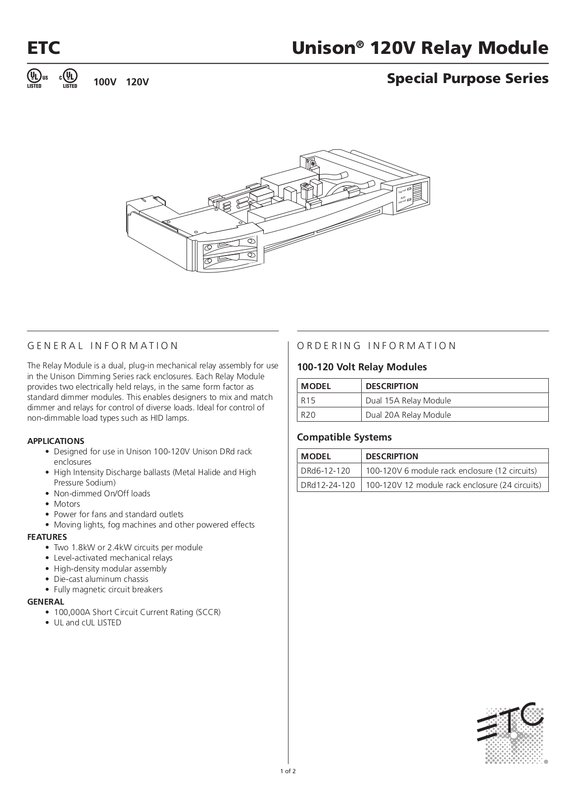 ETC R15 Data Sheet