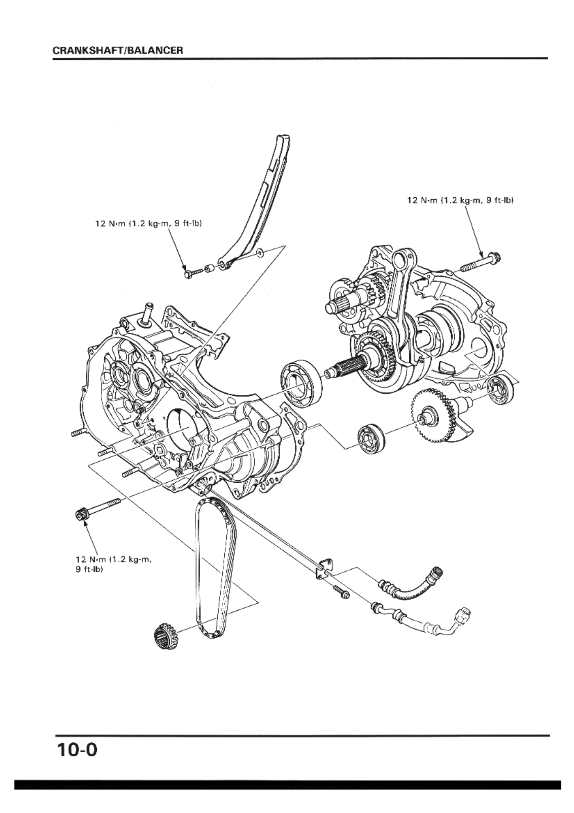 Honda 650 88-89, NX 650 88-89 Service Manual J Section 10 Crankshaft balancer