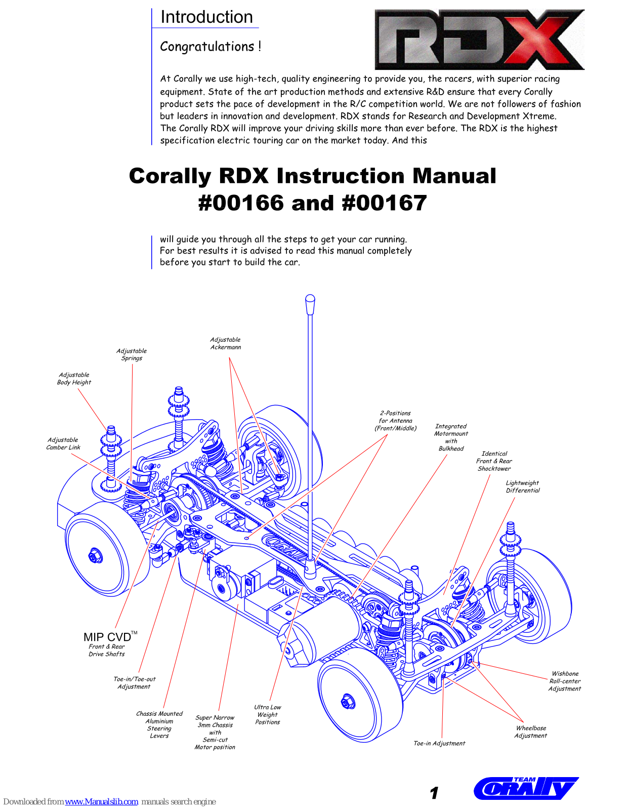 Corally RDX 00166, RDX 00167 Instruction Manual