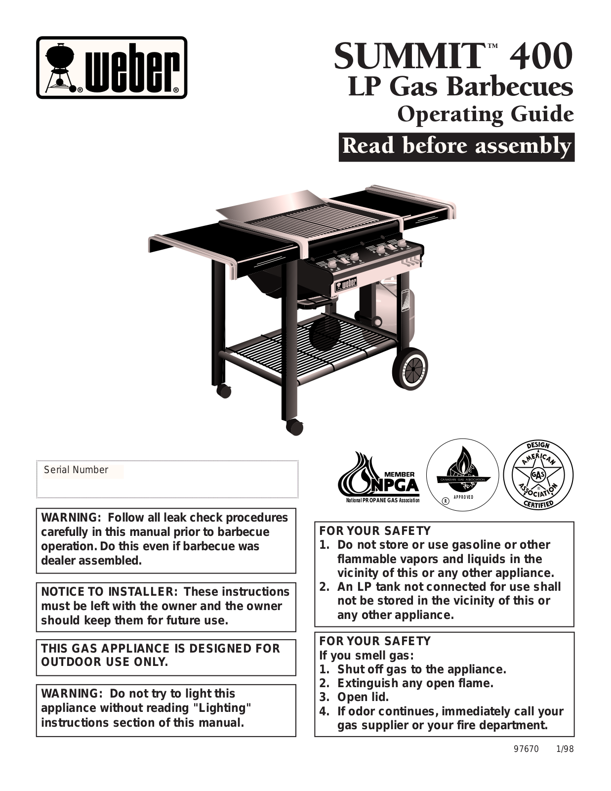 Weber Summit 400 Operating Guide