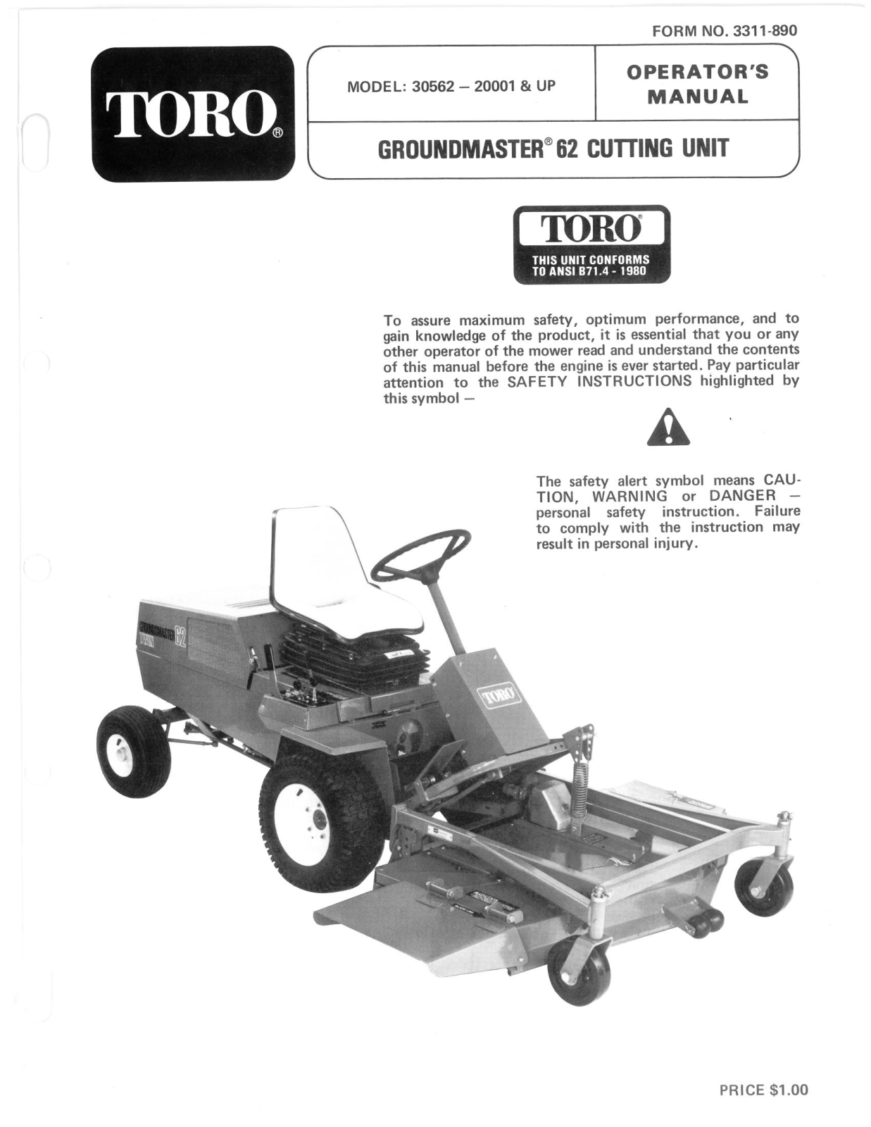 Toro 30562 Operator's Manual