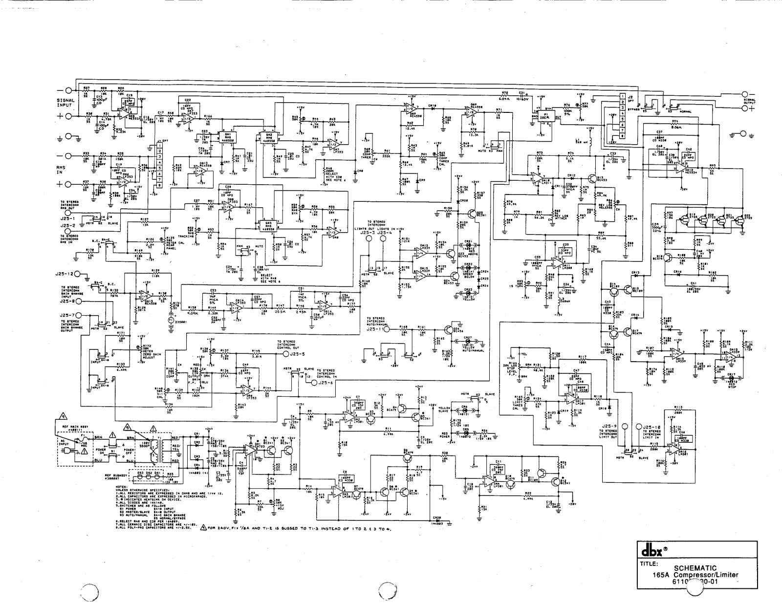 DBX 165A Schematic