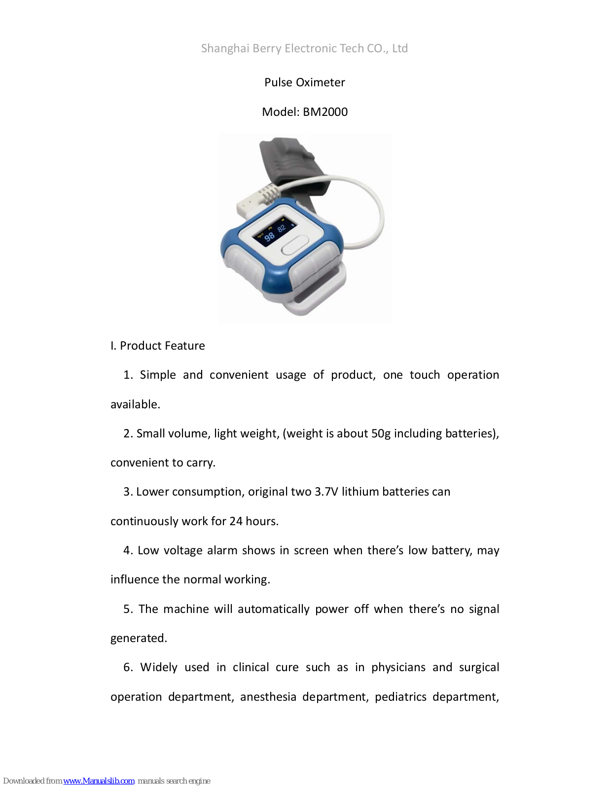 Berry BM2000 User Manual - ManualMachine.com