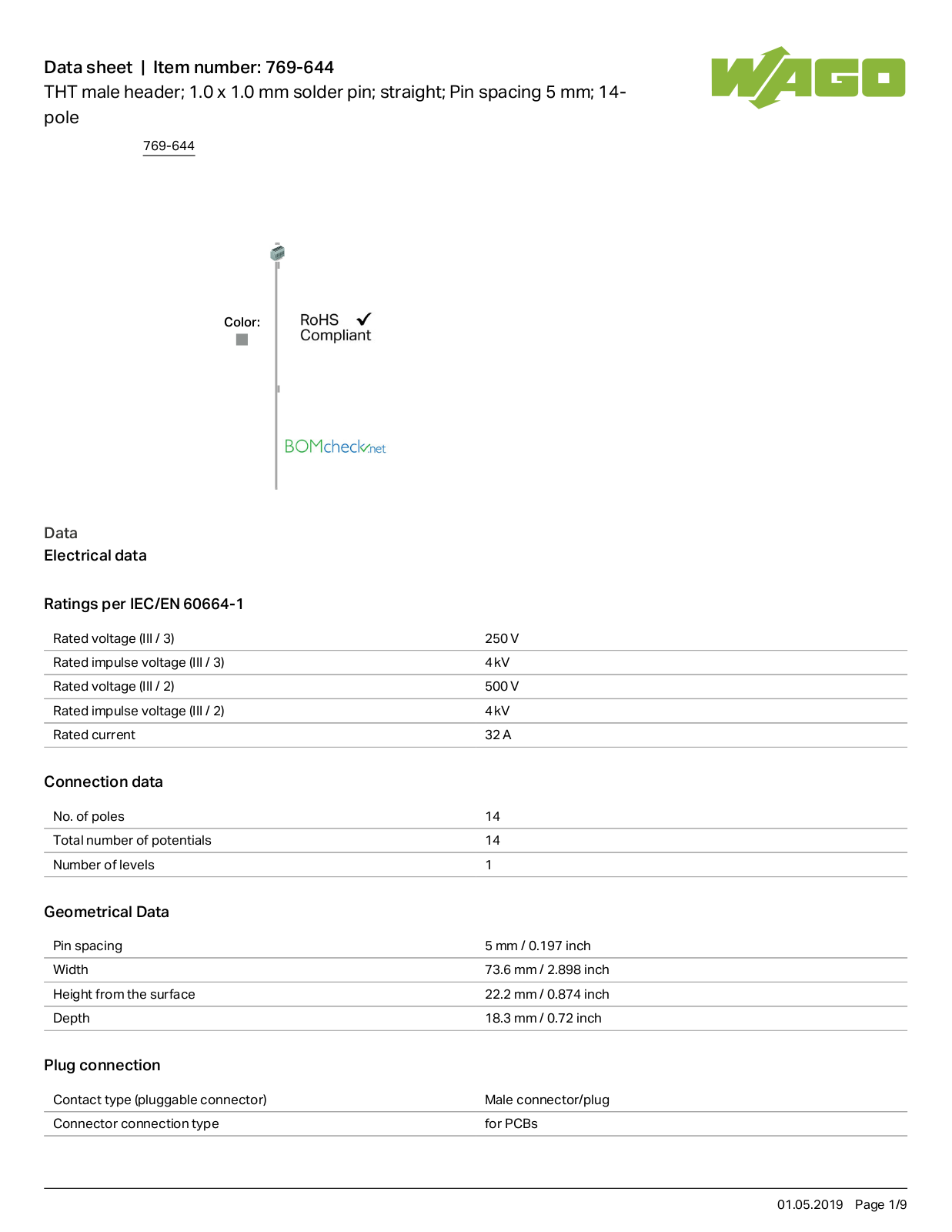 Wago 769-644 Data Sheet