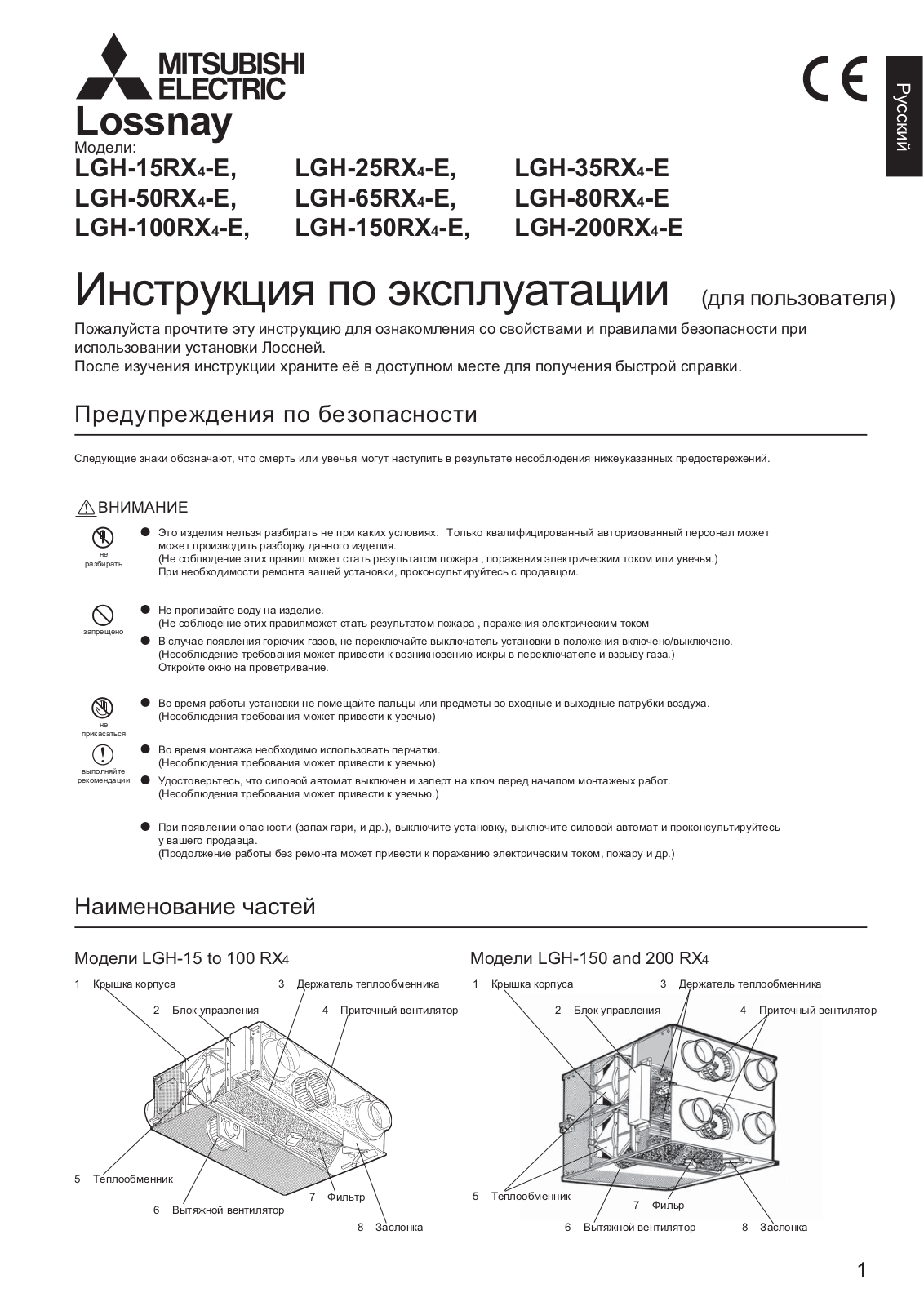 Mitsubishi PZ-41SLB, PZ-52SF User Manual