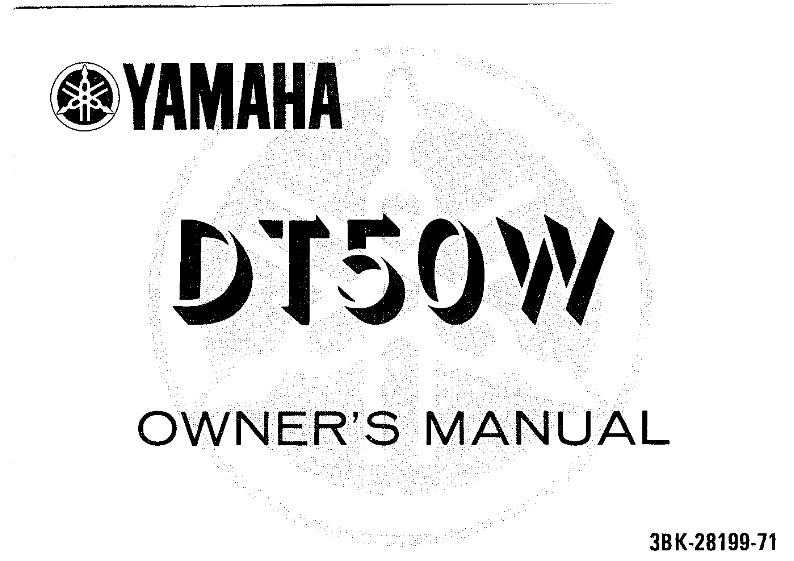 Yamaha DT50 W 1989 Owner's manual