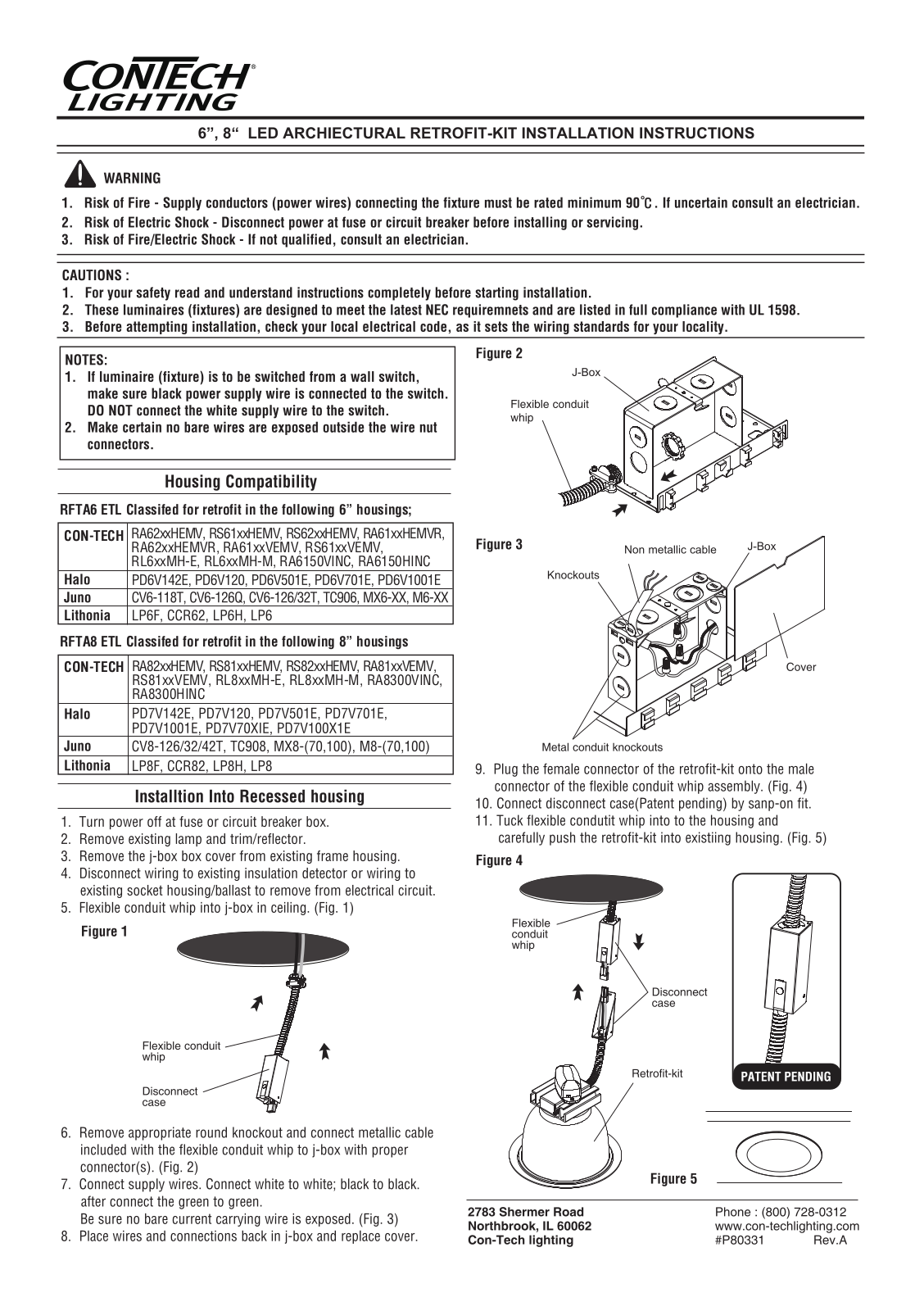 ConTech Lighting RALF8NC-CST8L User Manual