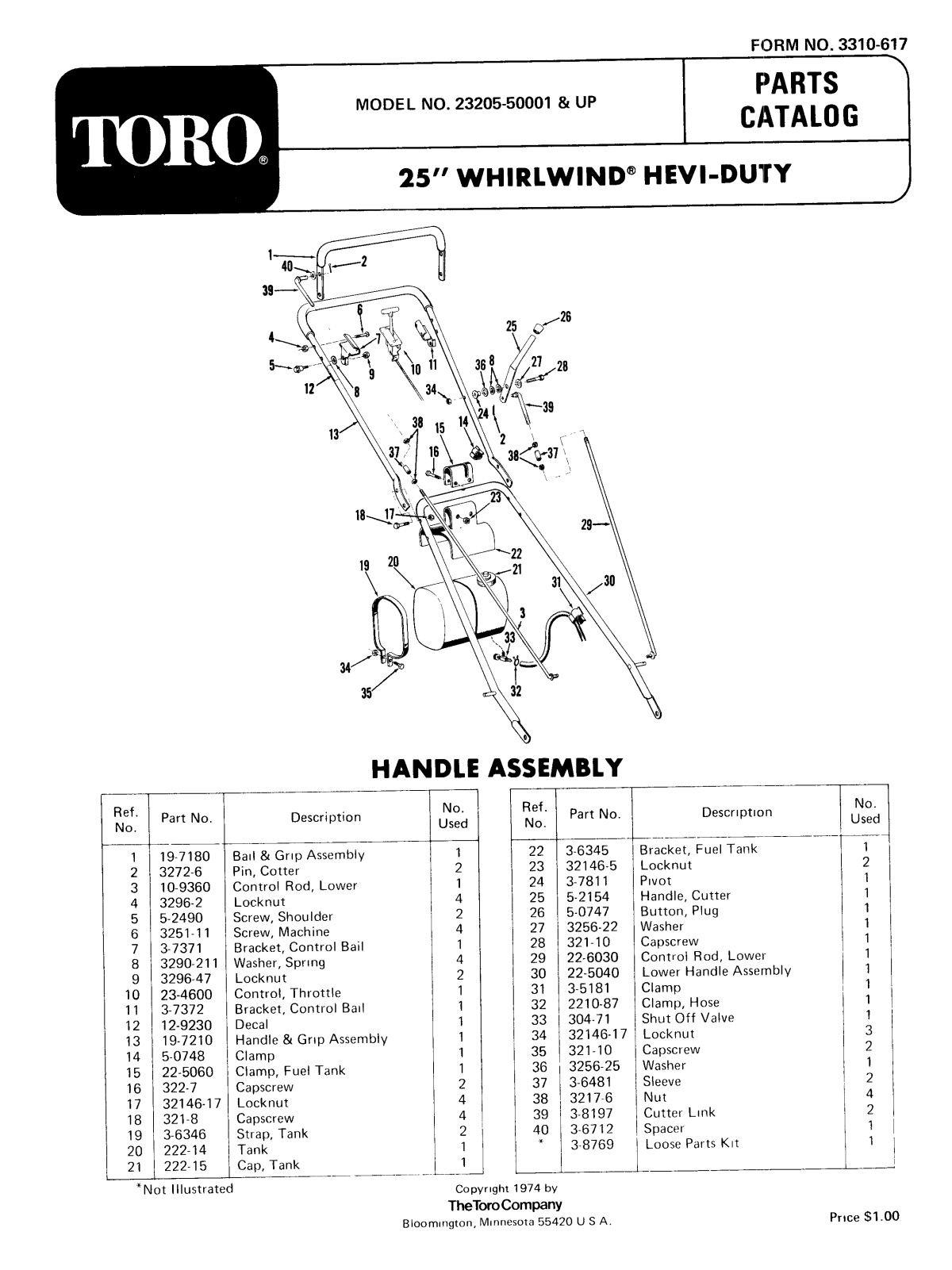 Toro 23205 Parts Catalogue