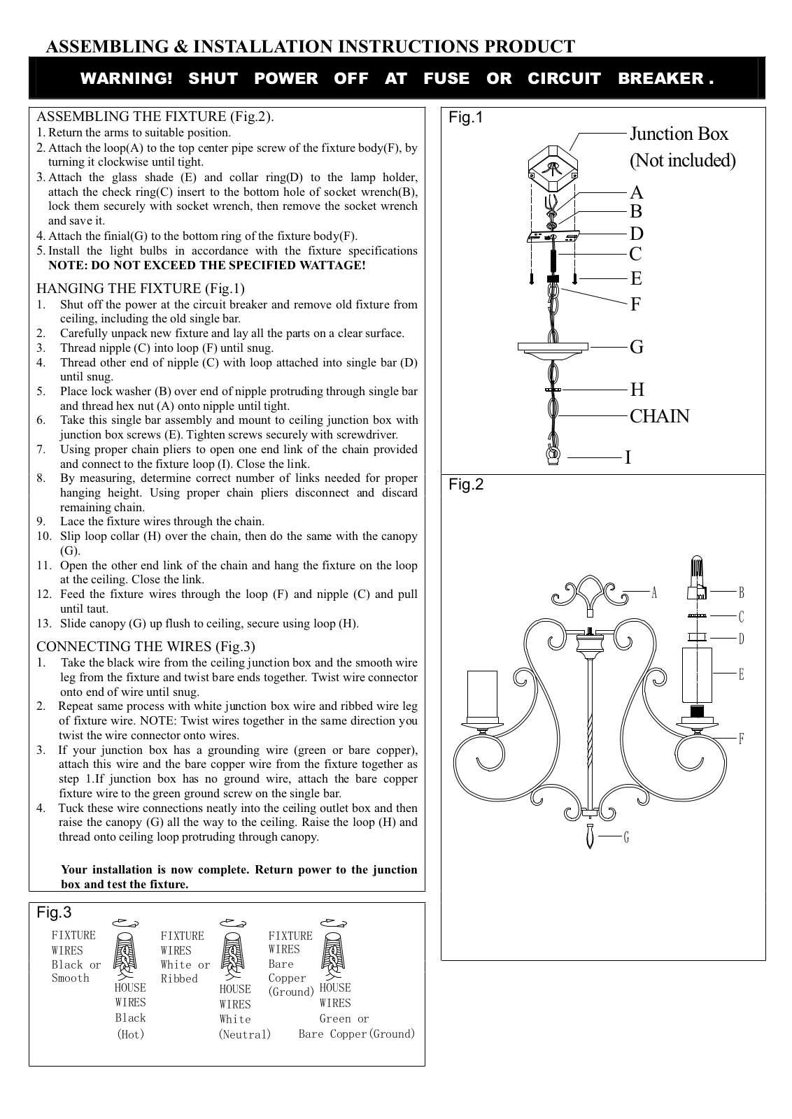 Fleur De Lis Living FDLL3944 Assembling & Installation Instructions - ManualMachine.com