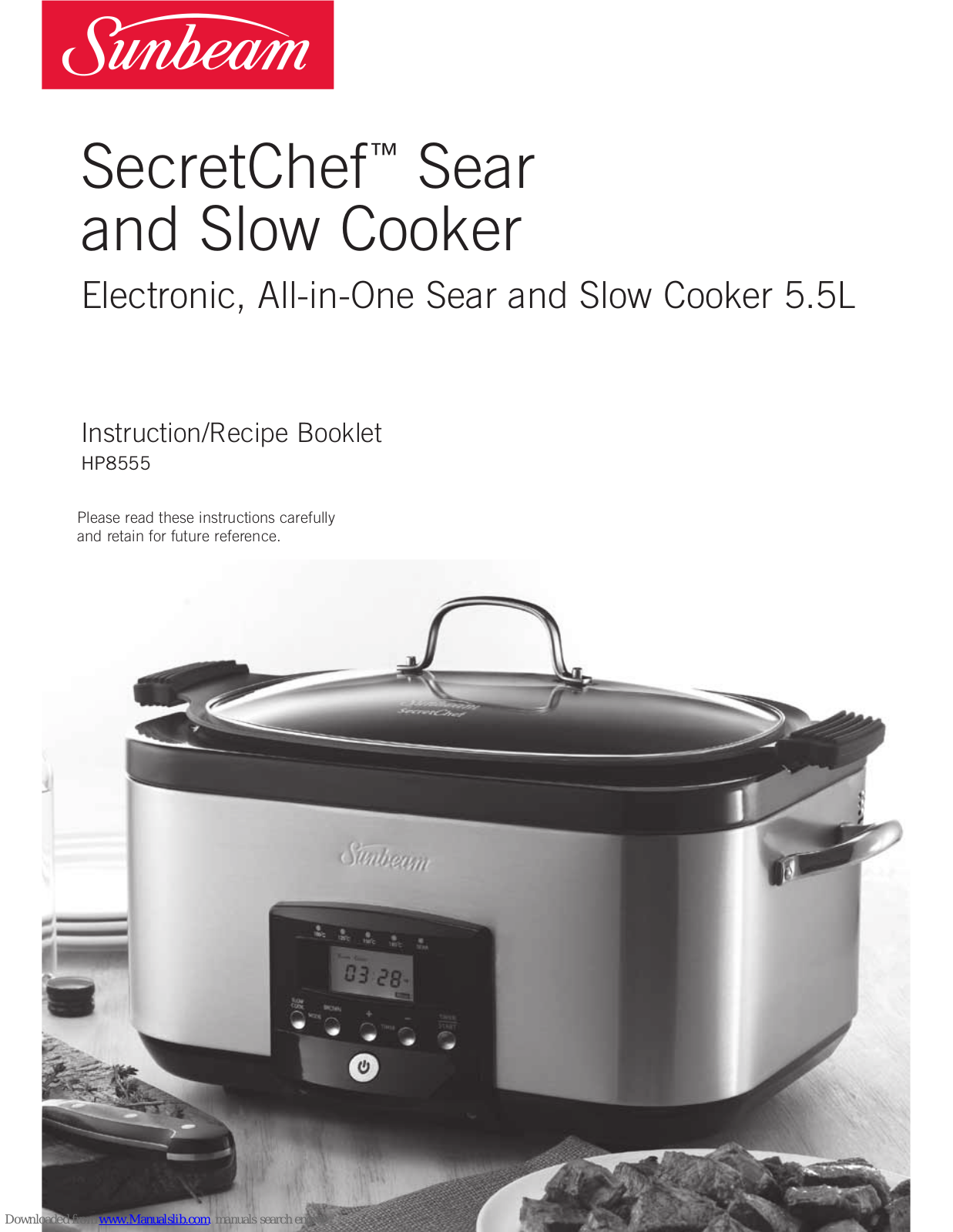 Sunbeam SecretChef HP8555 Instruction/recipe Booklet