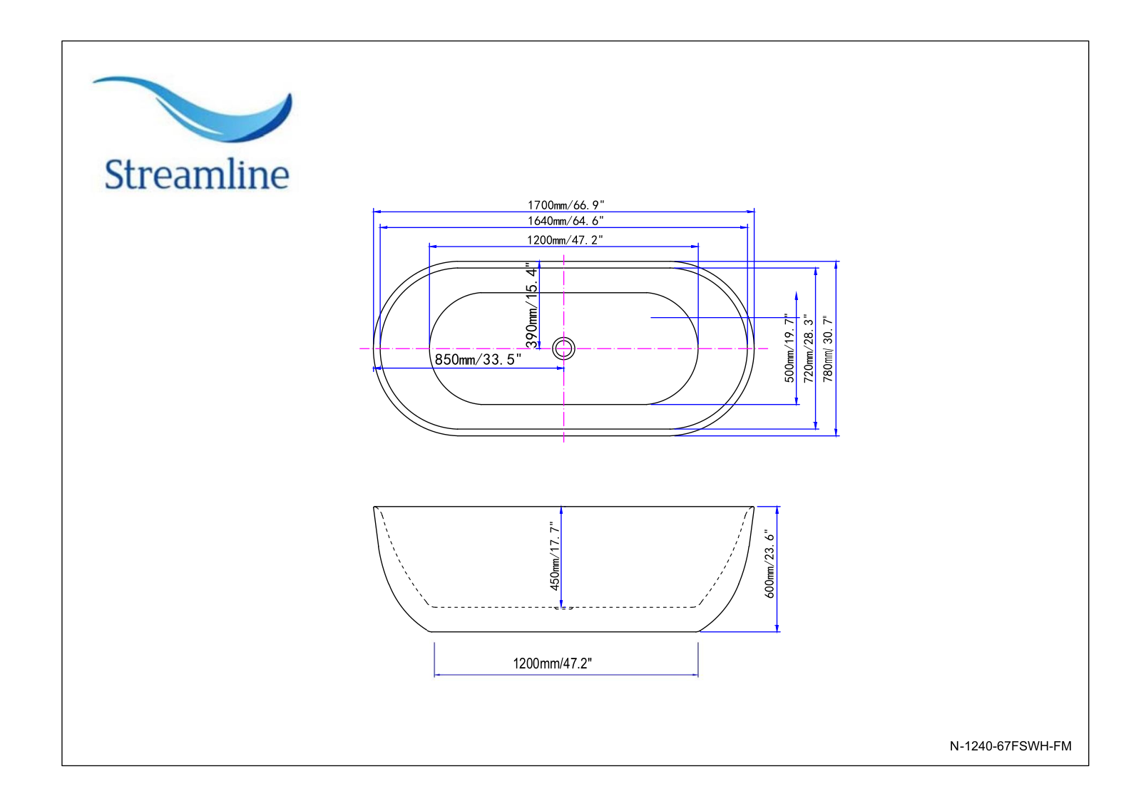 Streamline N124067FSWHFM Specifications