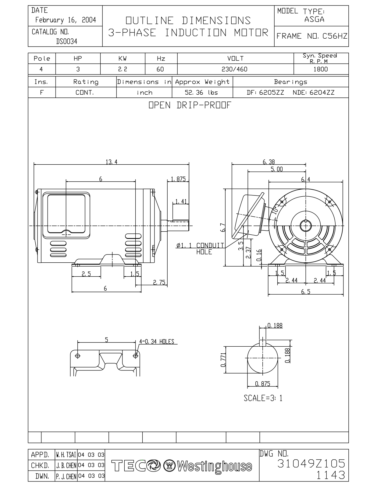 Teco S0034 Reference Drawing