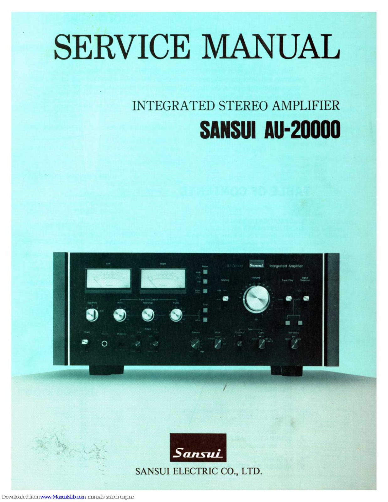 SANSUI au20000 User Manual