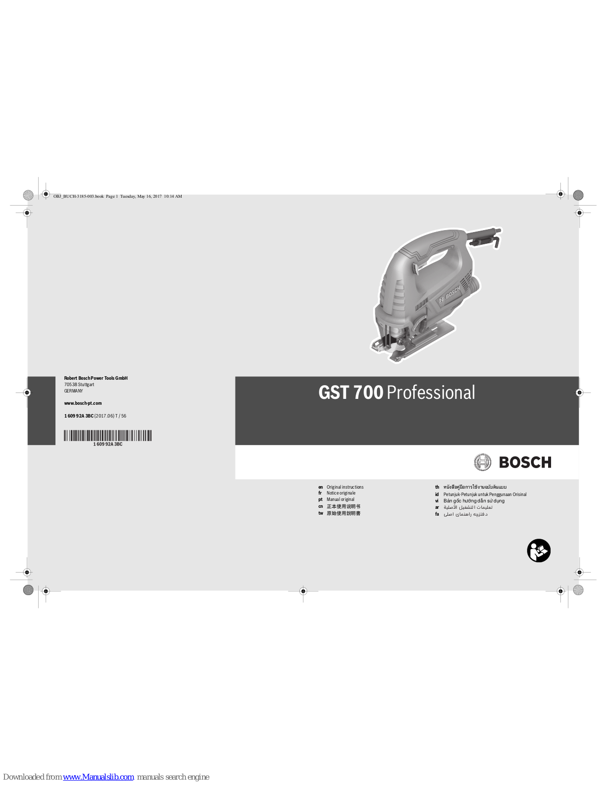 Bosch GST 700 Professional Original Instructions Manual