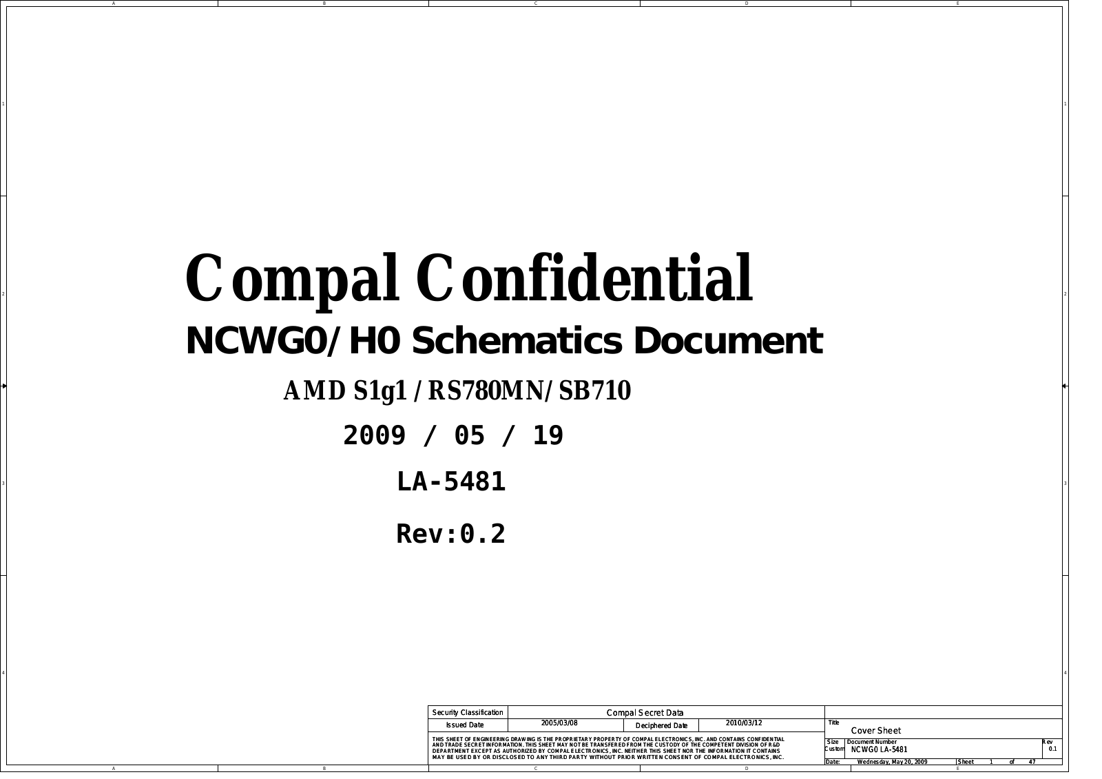 Compal LA-5481P NCWG0, LA-5481P NCWH0 Schematic