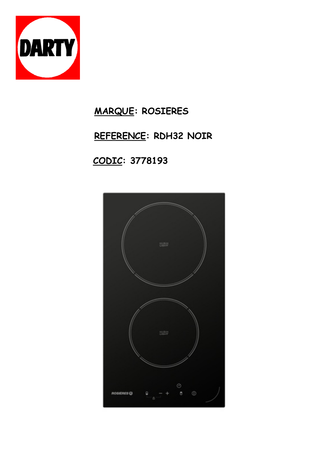 ROSIERES RDH32, RDH32N User Manual