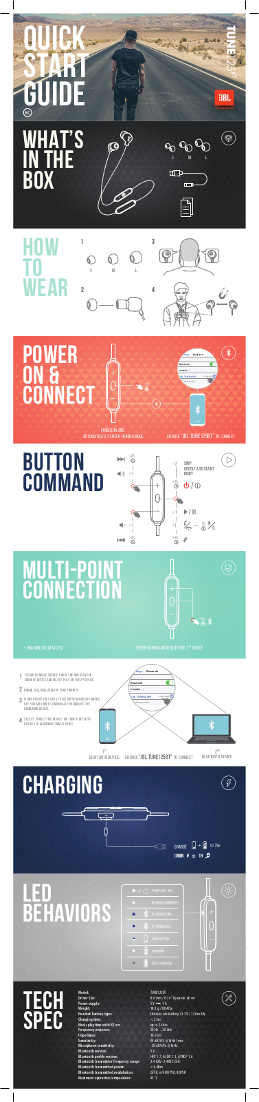 Jbl TUNE 125BT, TUNE 125TWS, TUNE 215 BT, TUNE 215 TWS User Manual