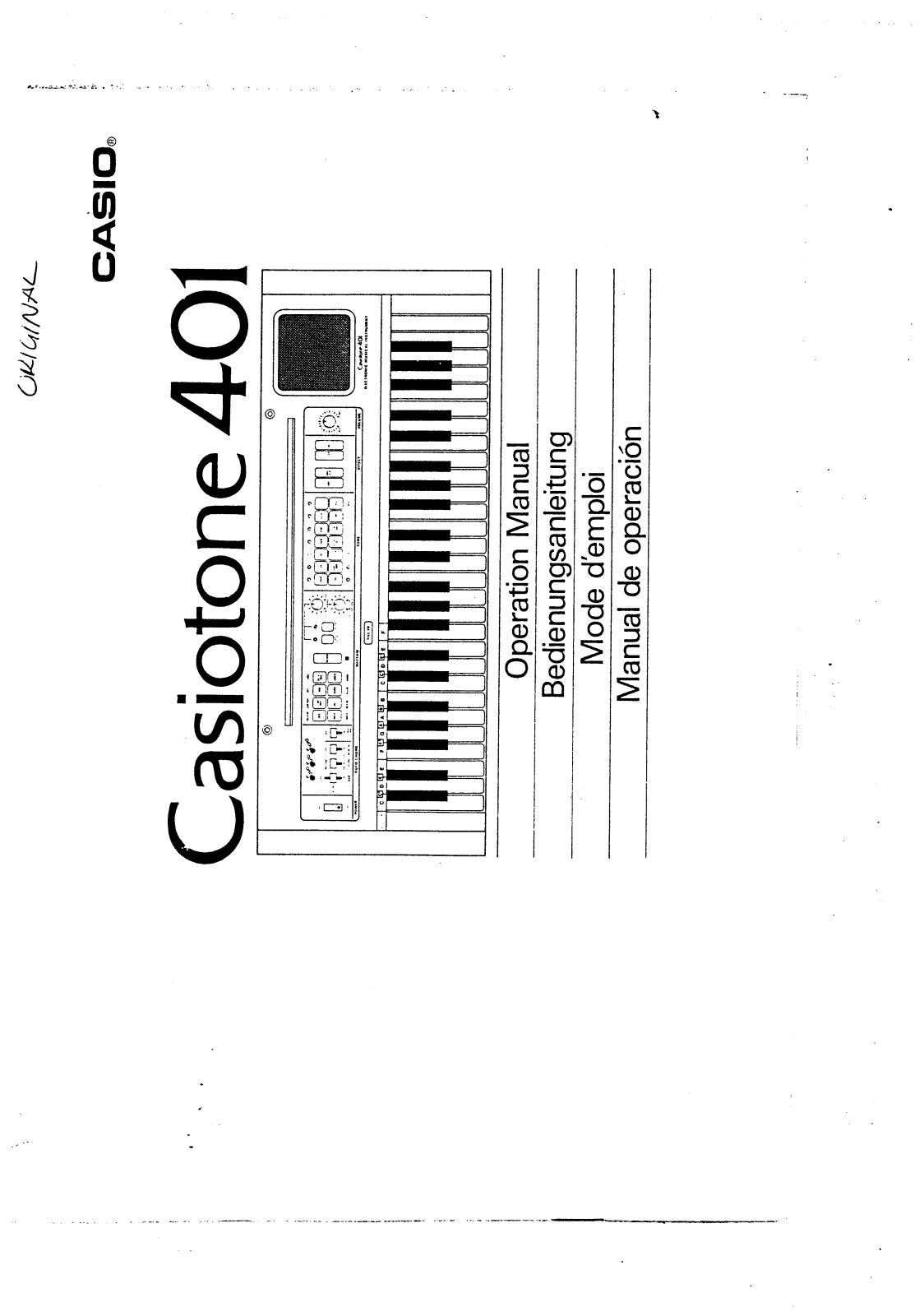 Casio Casiotone 401 User Manual