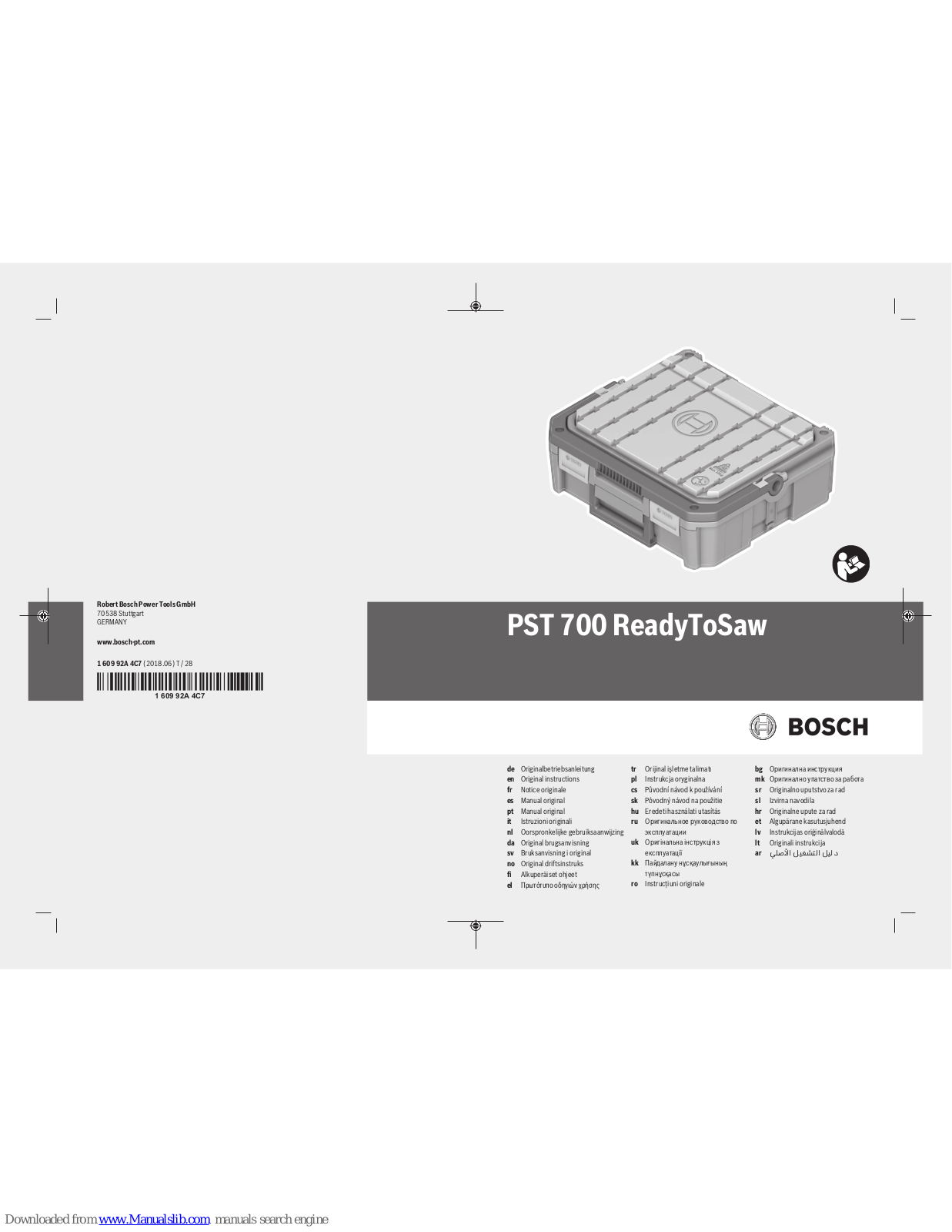 Bosch PST 700 ReadyToSaw Original Instructions Manual