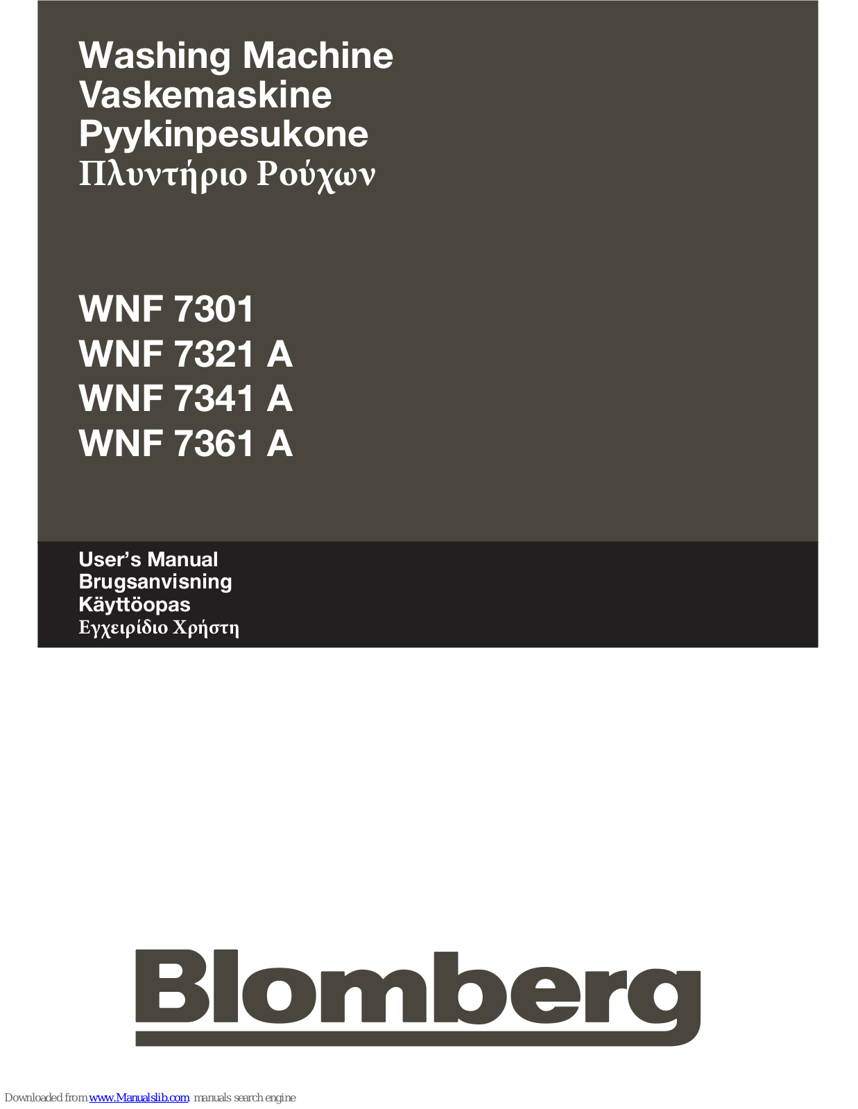 Blomberg WNF 7321 A, WNF 7341 A, WNF 7361 A, WNF 7301 User Manual