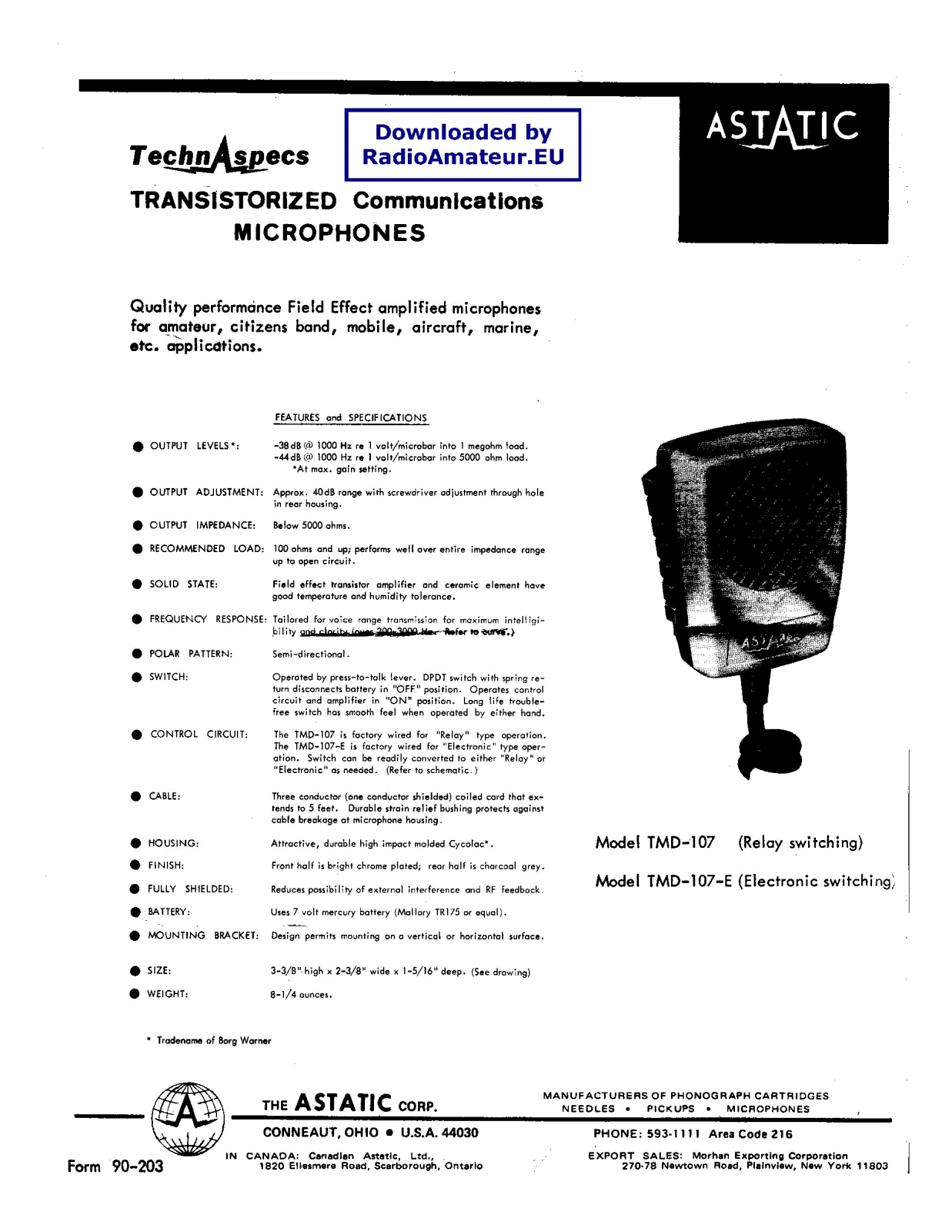 Astatic TMD-107,TMD-107E User guide - ManualMachine.com