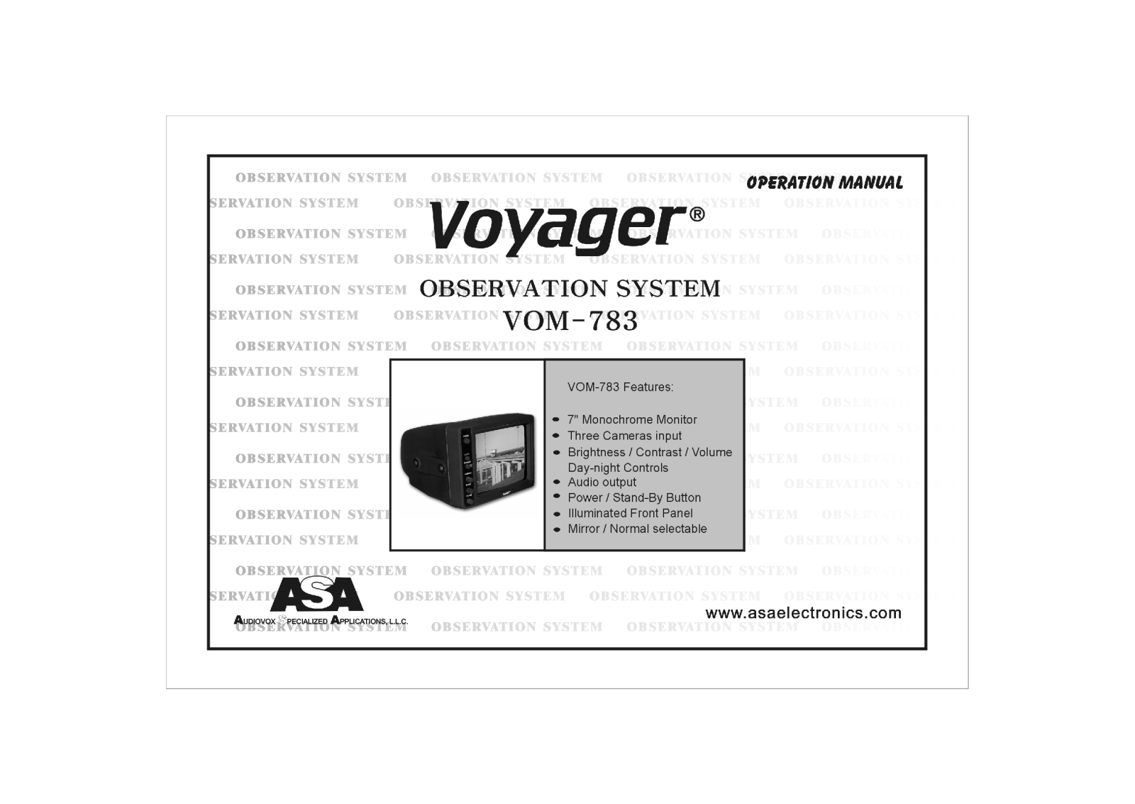 Voyager VOM-783 User Manual