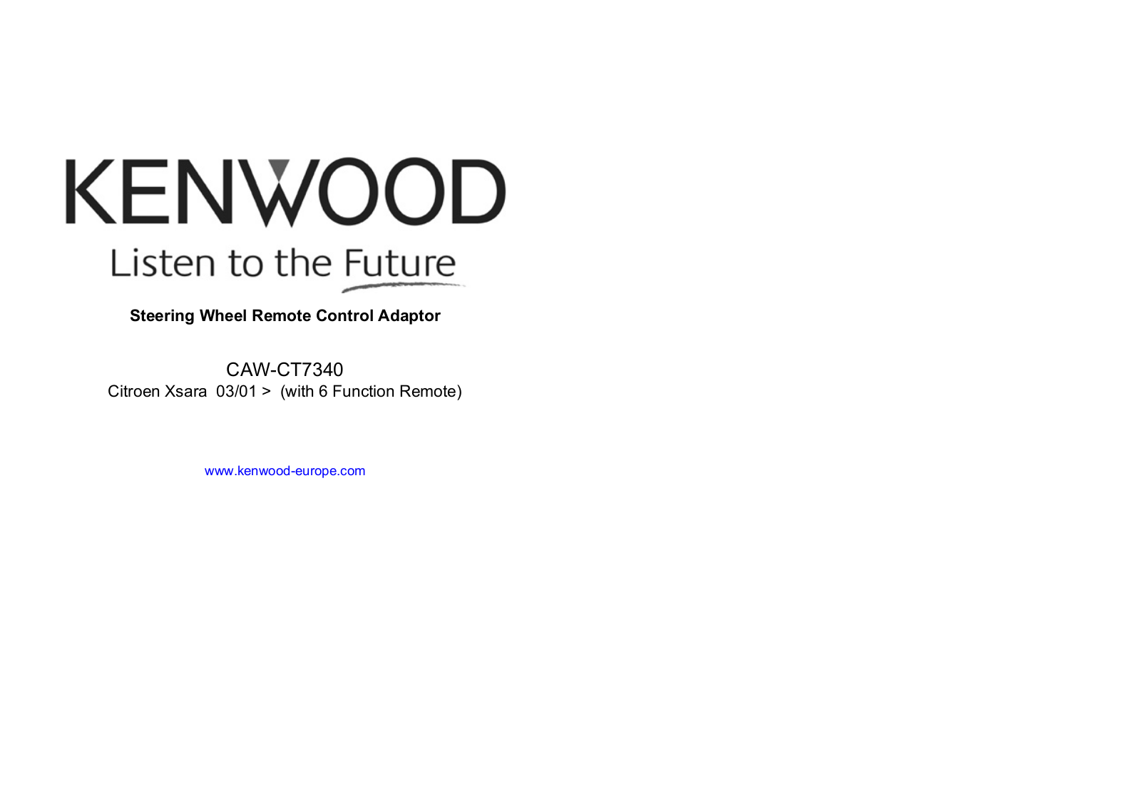 Kenwood CAW-CT7340 User Manual