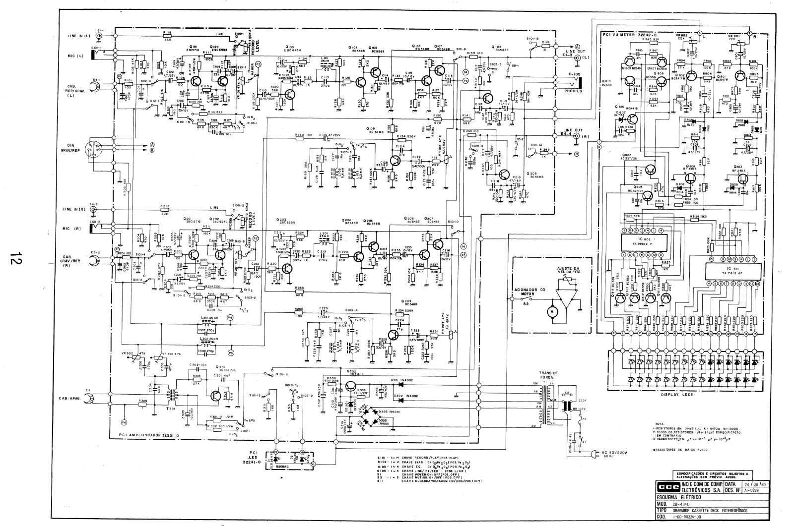 CCE CD-4040 Schematic