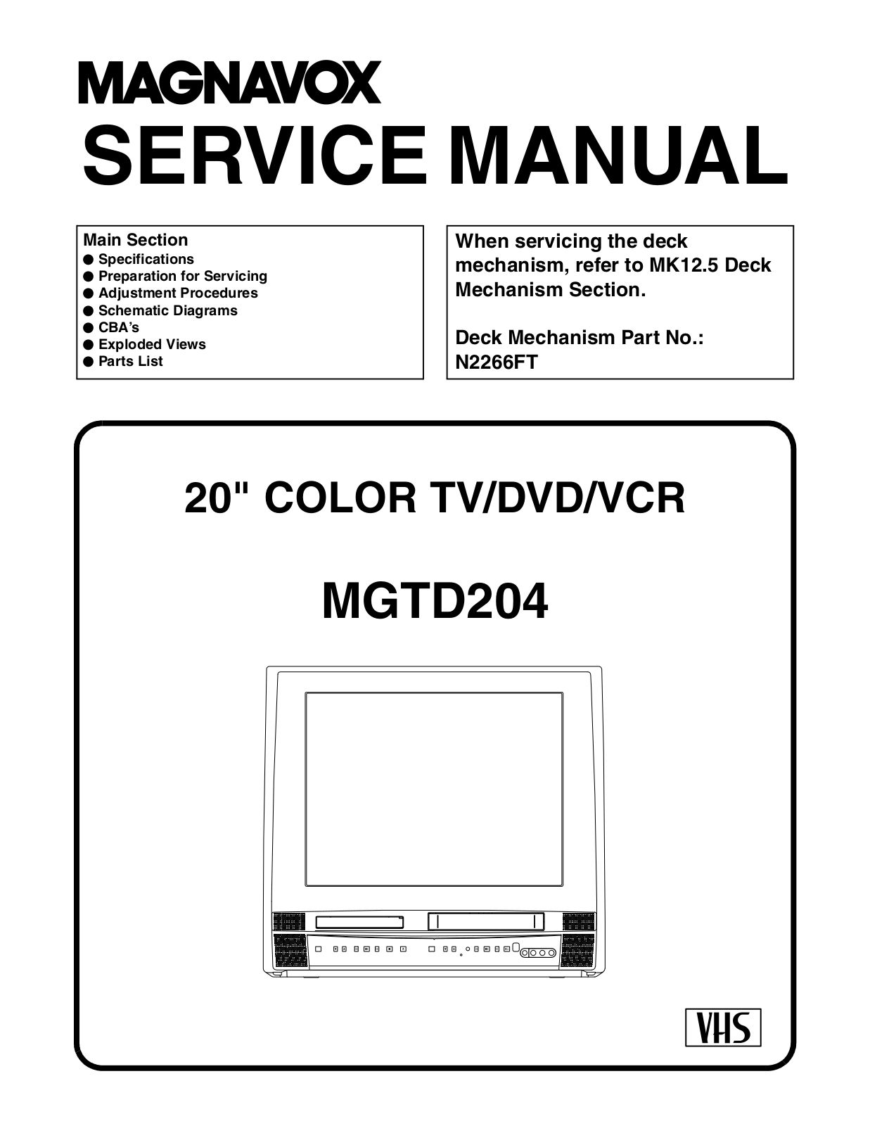 Magnavox MGTD204 Schematic