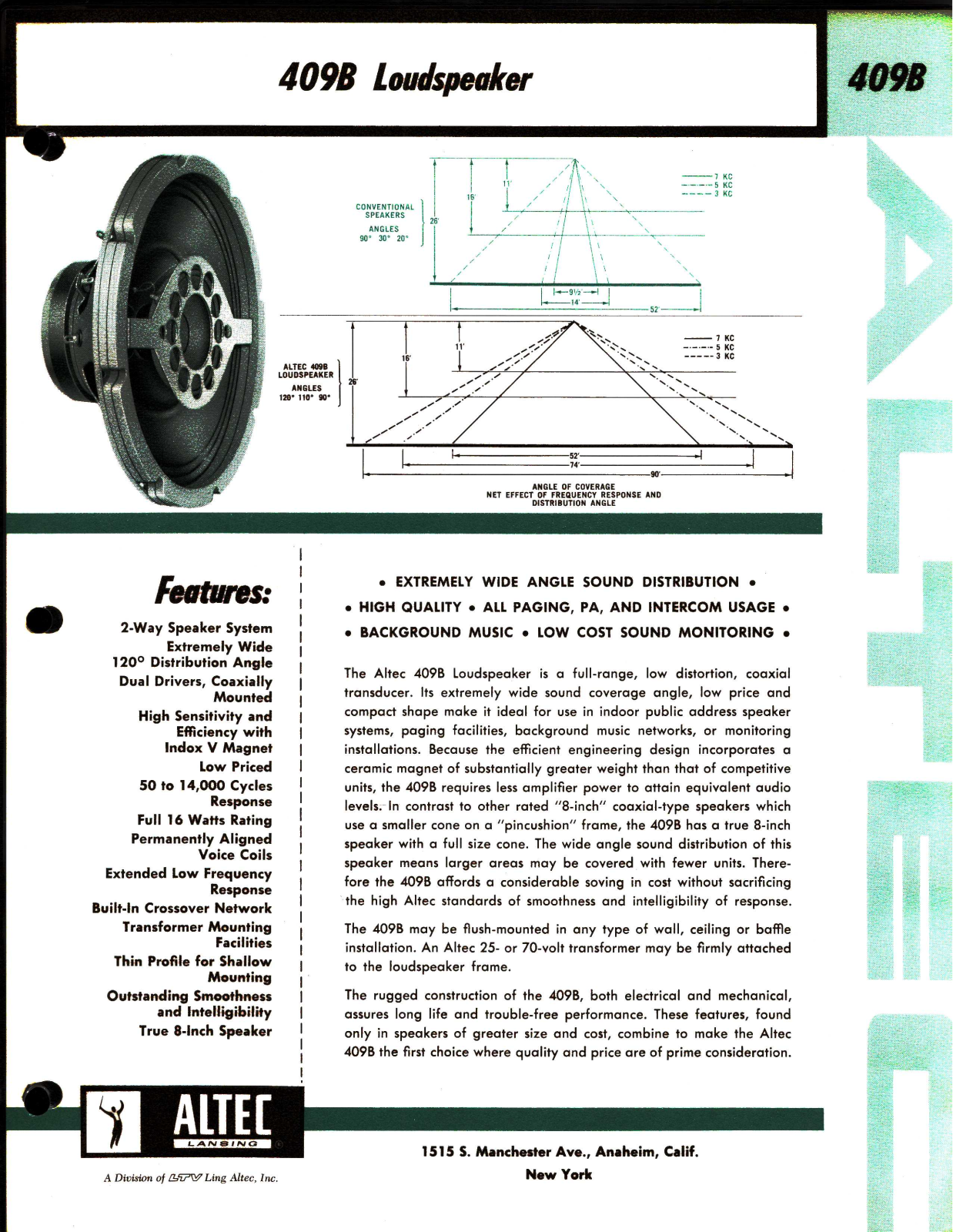 Altec lansing 409B User Manual