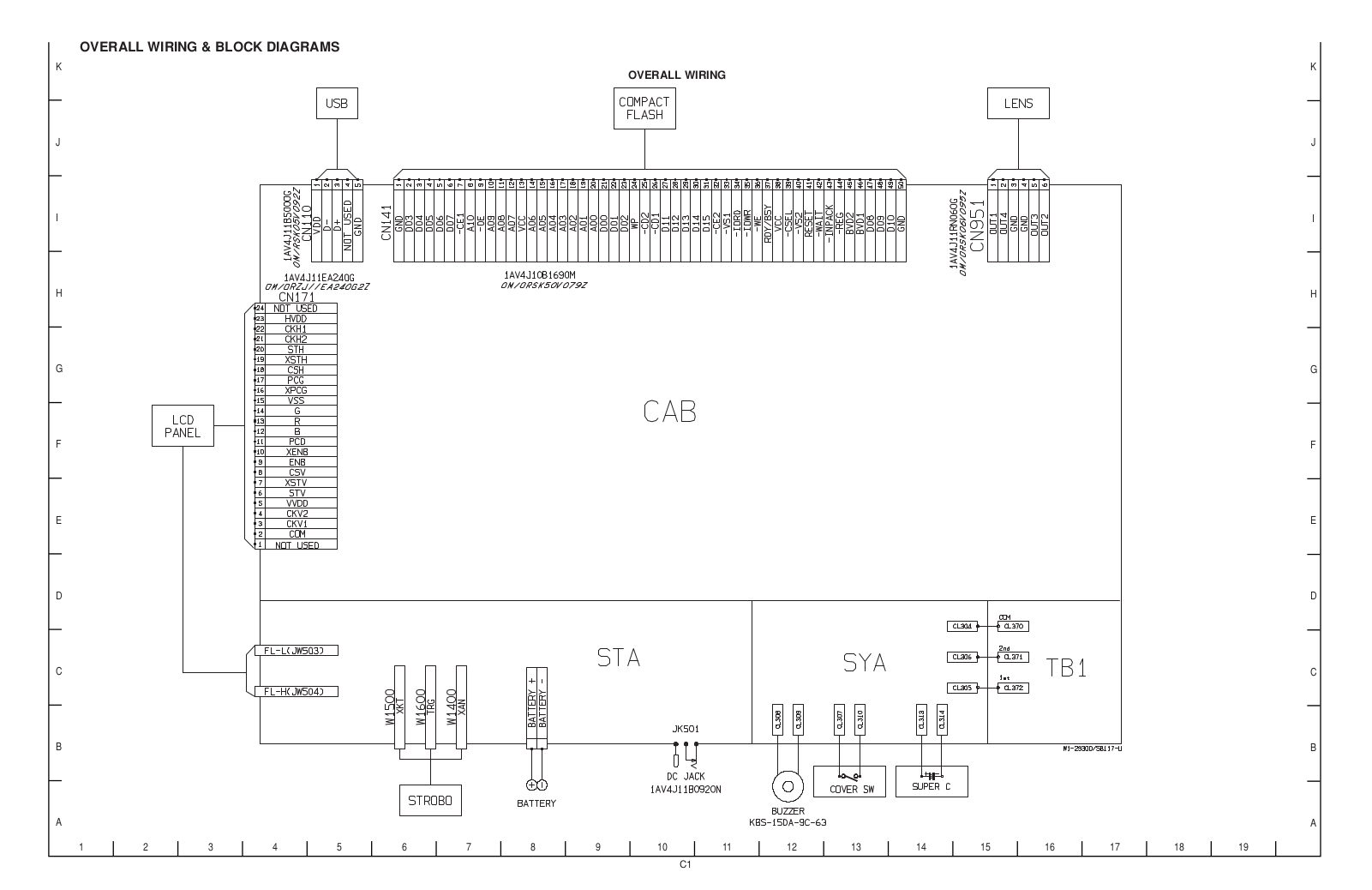 SANYO VPC-R1EX, VPC-R1E, VPC-R1, VPC-R1G, VAR-G5U OVERALL WIRING