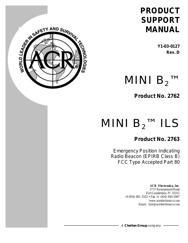 ACR Electronics MINI B2 CLASS B PERSONAL EPIRB User Manual