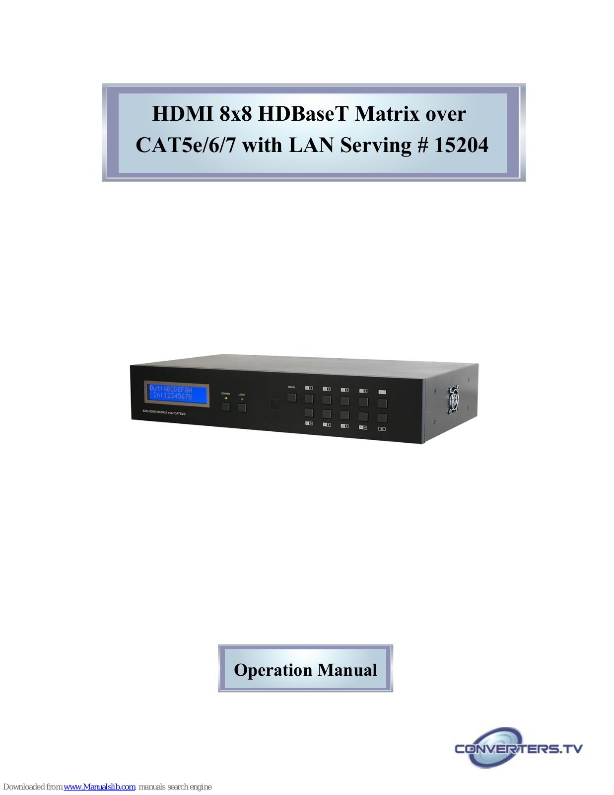 Converters.TV 15204 Operation Manual