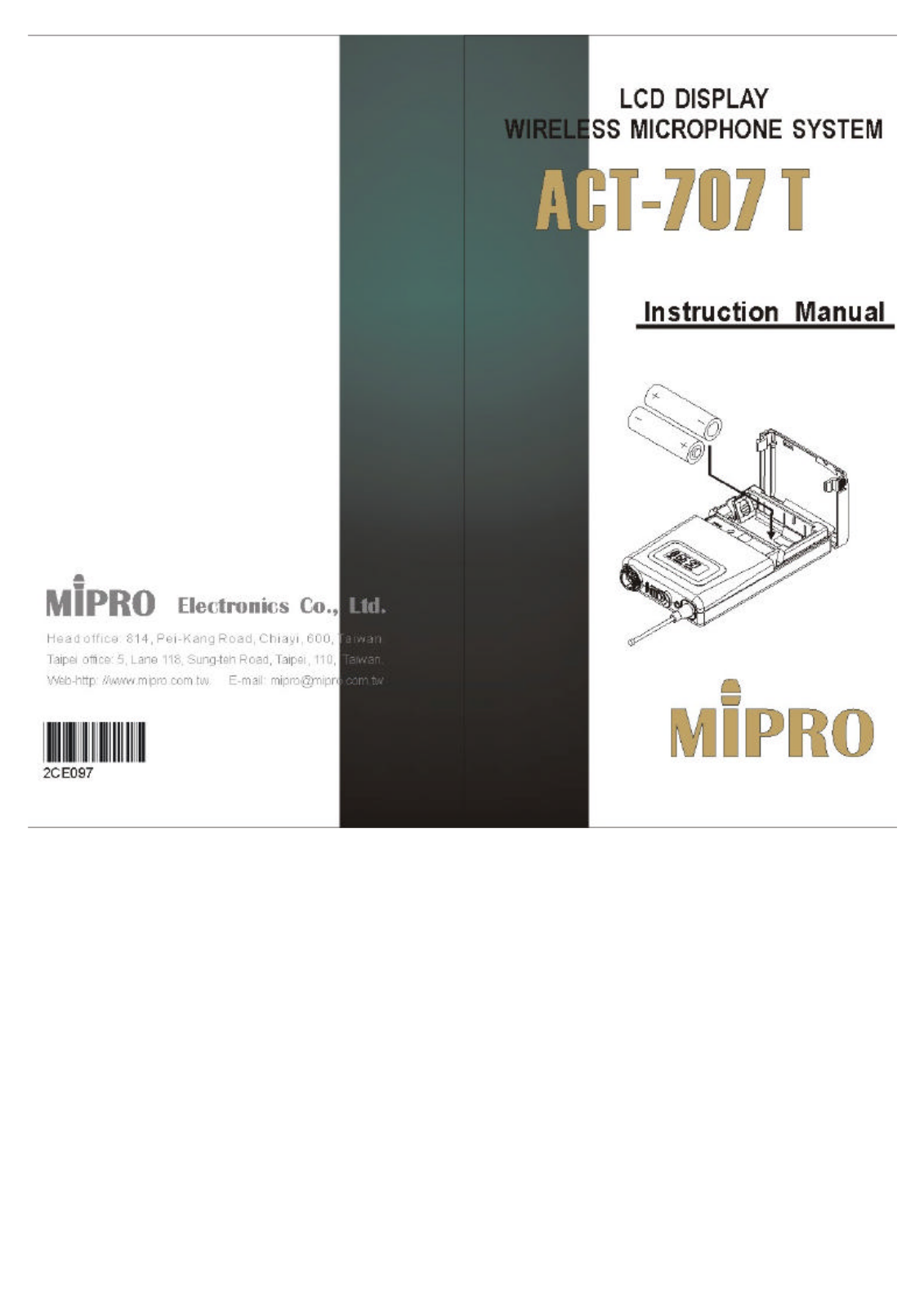 Mipro Electronics Co 707T User Manual