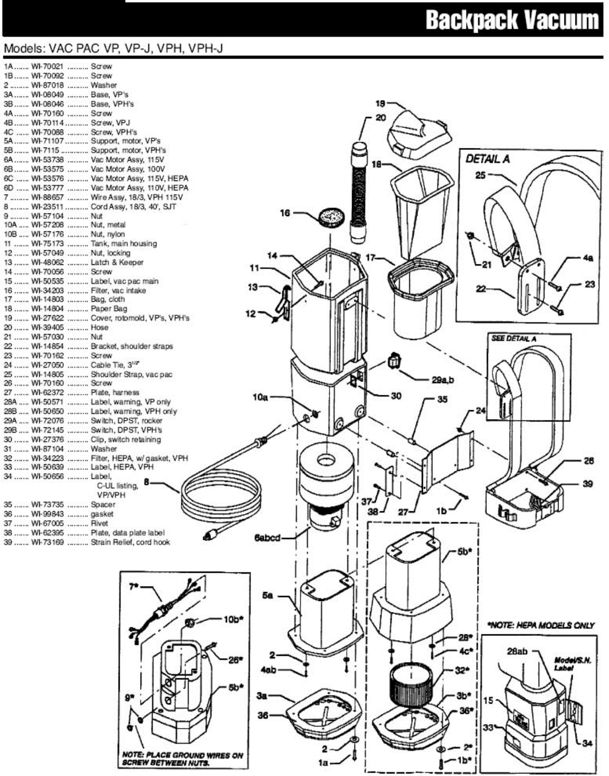 Windsor Vac Pac Vp, Vac Pac Vph-j, Vac Pac Vph, Vac Pac Vp-j, Passport Xr-4 Service Manual