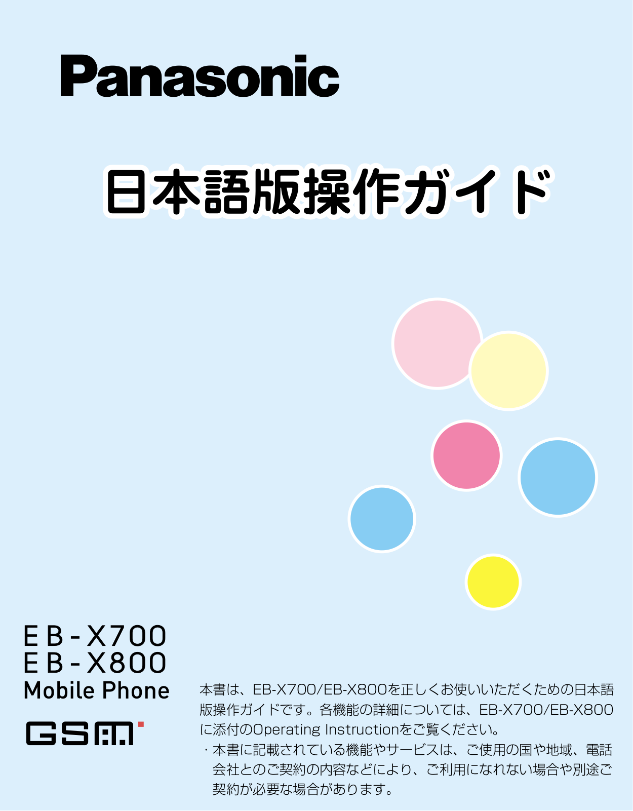 Panasonic X700part2, X700part1, X800 User Manual