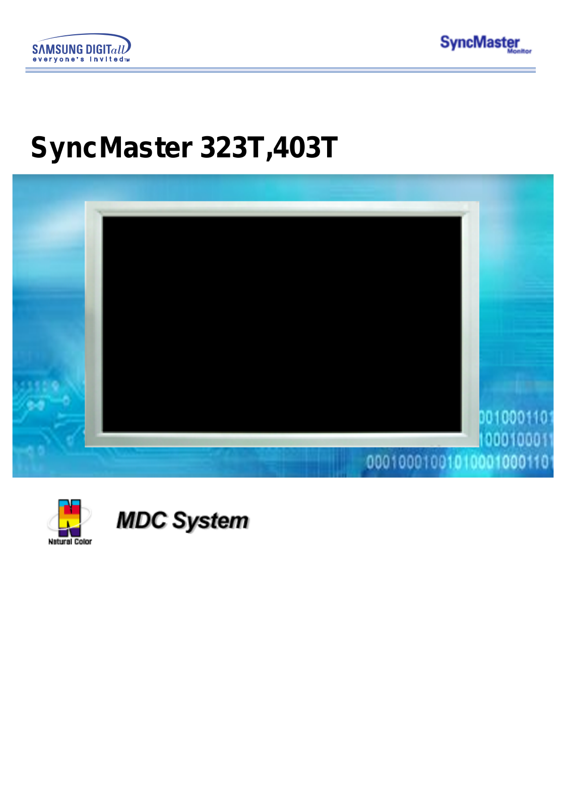 Samsung SYNCMASTER 403T, SyncMaster 323T User Manual