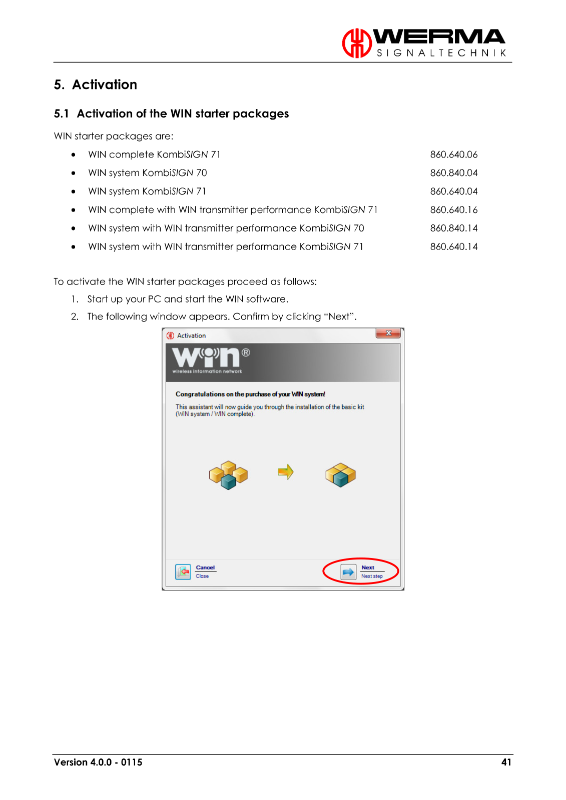 WERMA Signaltechnik KG WIN1 User Manual