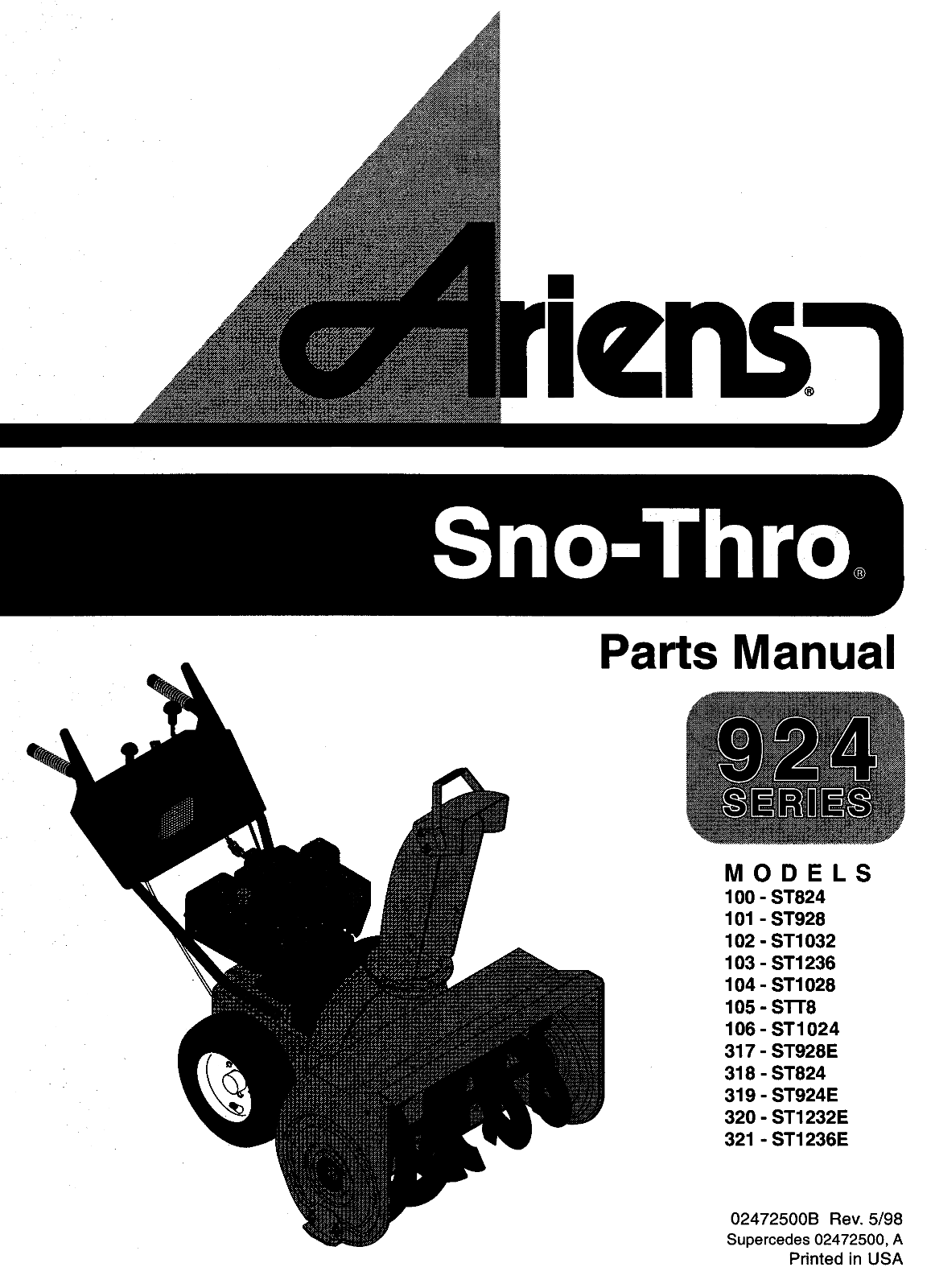 Ariens 104, 320, 105, 102, 101 User Manual