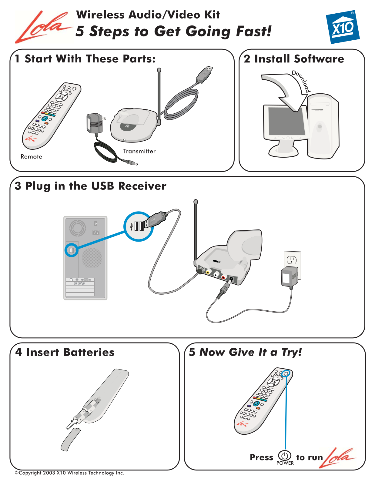 X10 IN65A SETUP