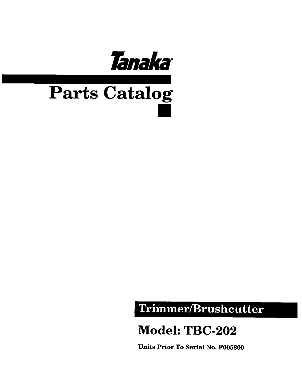 Tanaka TBC-202 User Manual