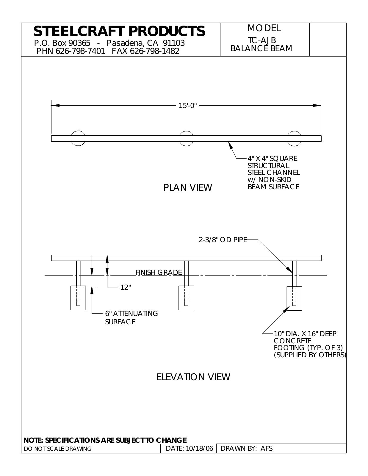 LA STEELCRAFT TC-AJB User Manual