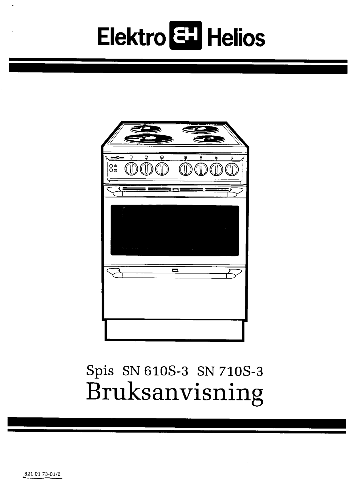 Elektro helios SN610S-3, SN710S-3 User Manual