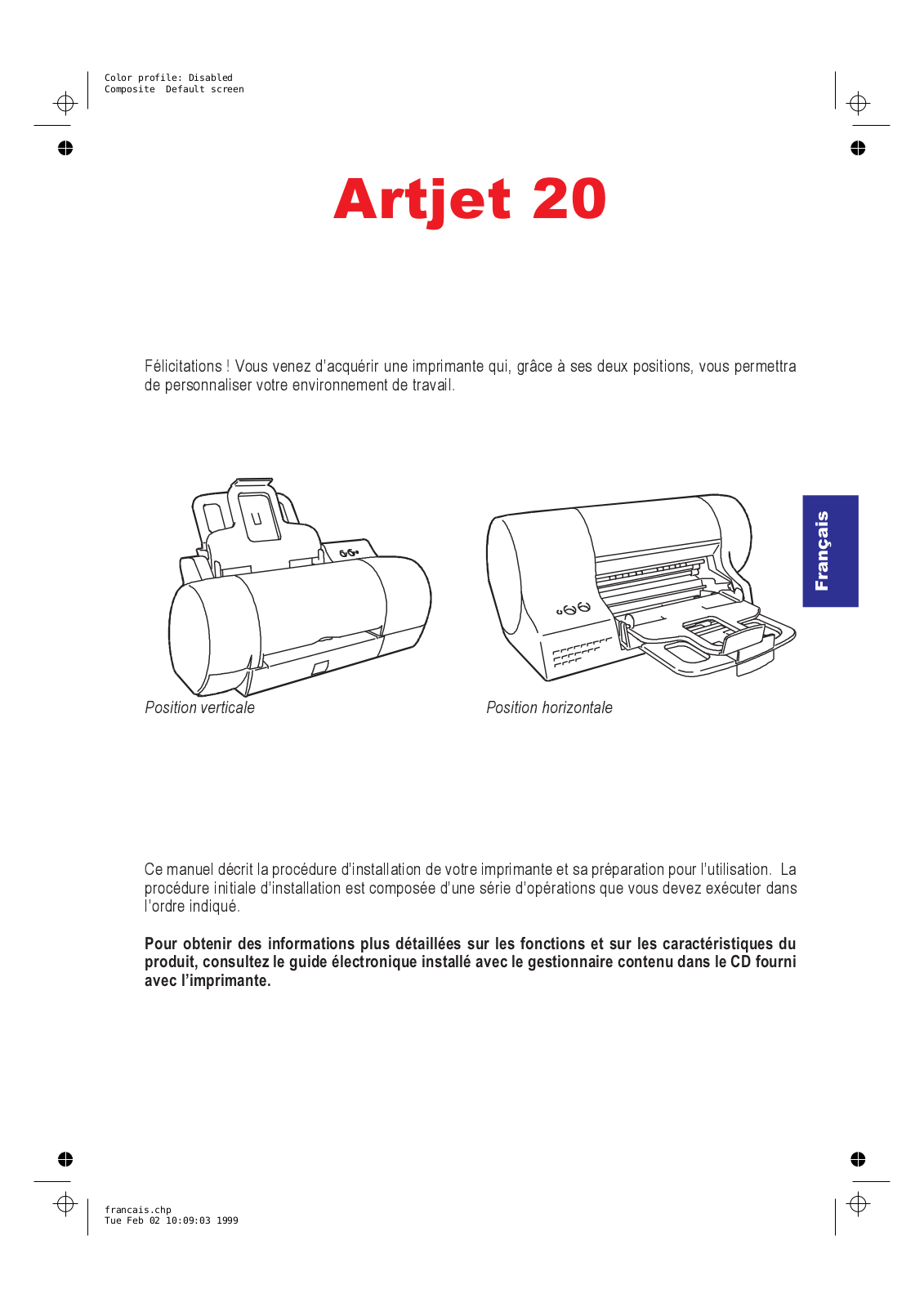 OLIVETTI ARTJET 20 User Manual