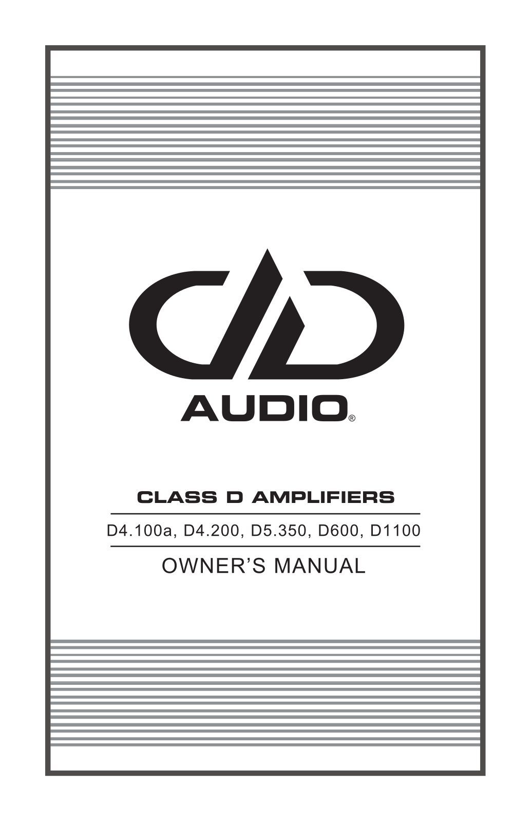DD Audio D4.100a, D4.200, D5.350, D600, D1100 User guide - ManualMachine.com