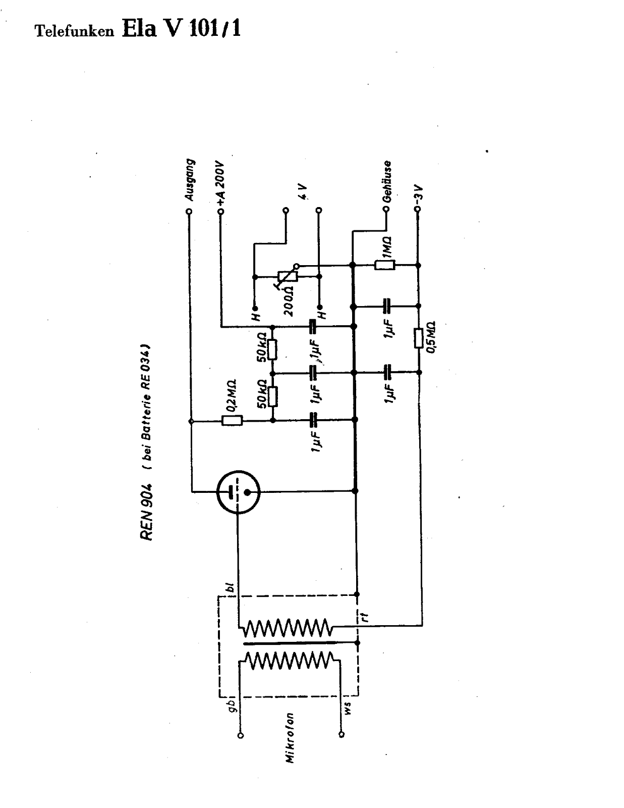 Telefunken Ela-V101-1 Schematic