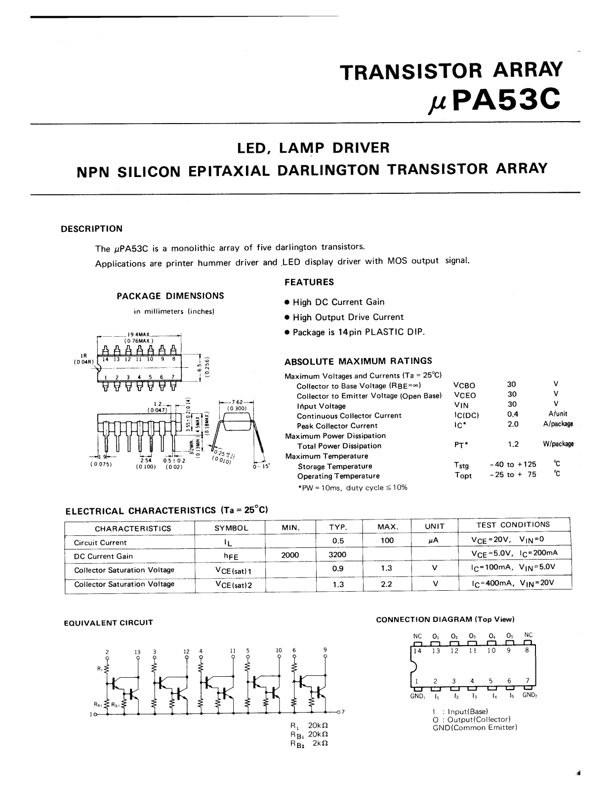 Datasheet UPA53C Specification - ManualMachine.com